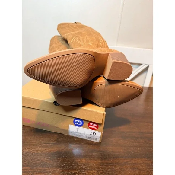 Sugar Womens Kammy‎ Tan Suede Western Cowboy Boots Size 10 Wide Calf Wide Width - Picture 7 of 8